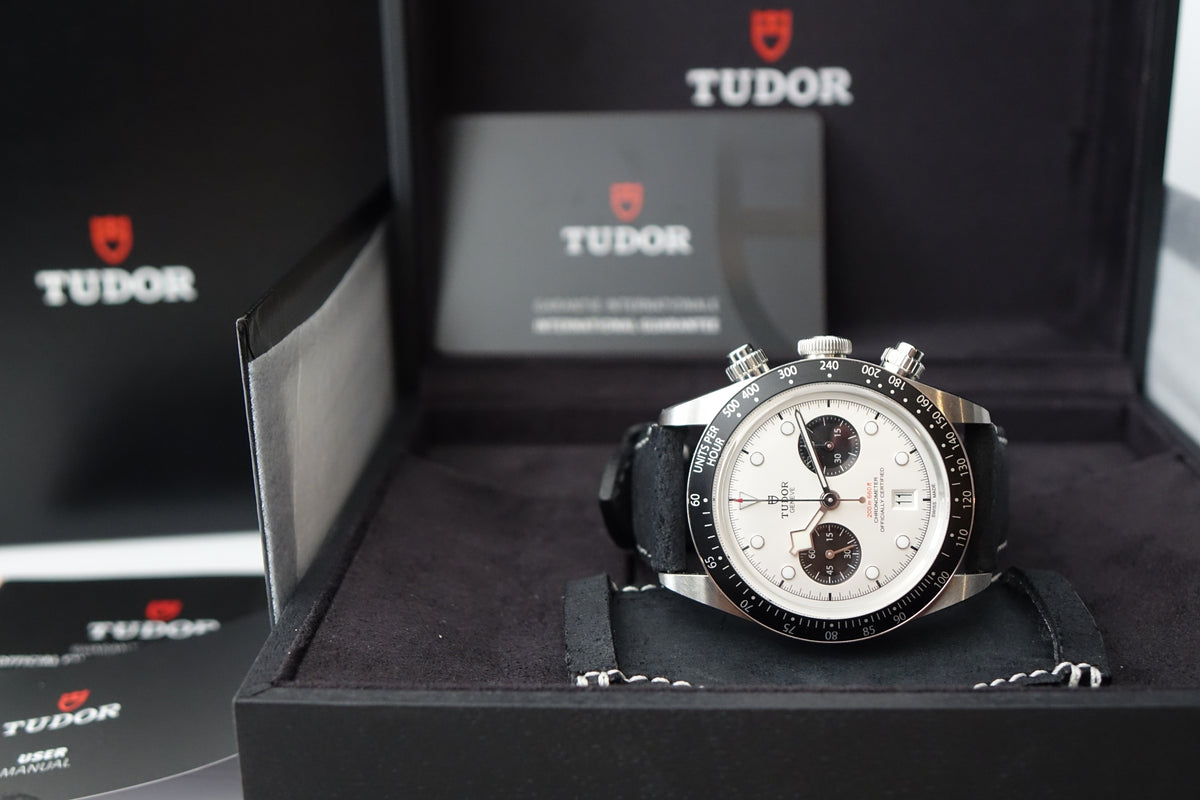 Tudor Black Bay Chrono Panda 79360N leather strap full set