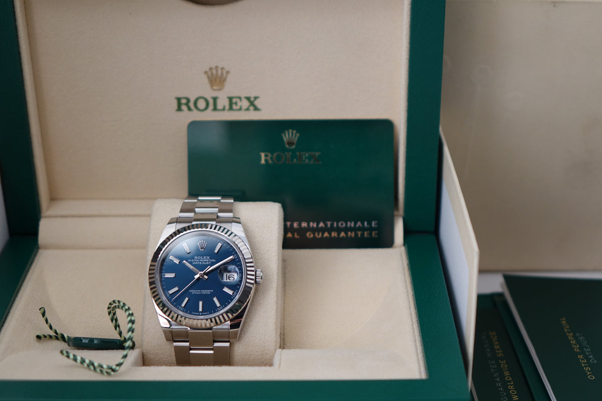 2024 Rolex Datejust 41 blue 126334 fluted bezel oyster bracelet