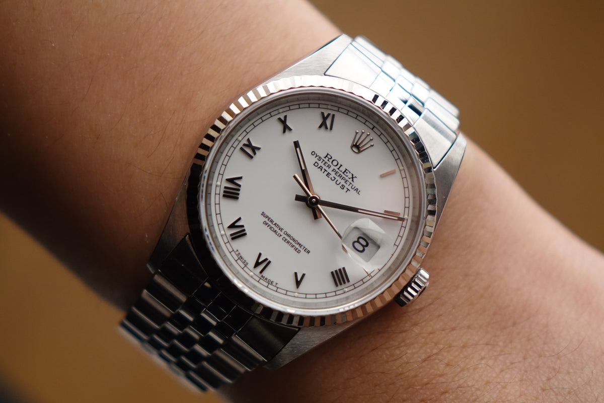 Rolex Datejust 36 16234 white roman dial quickset