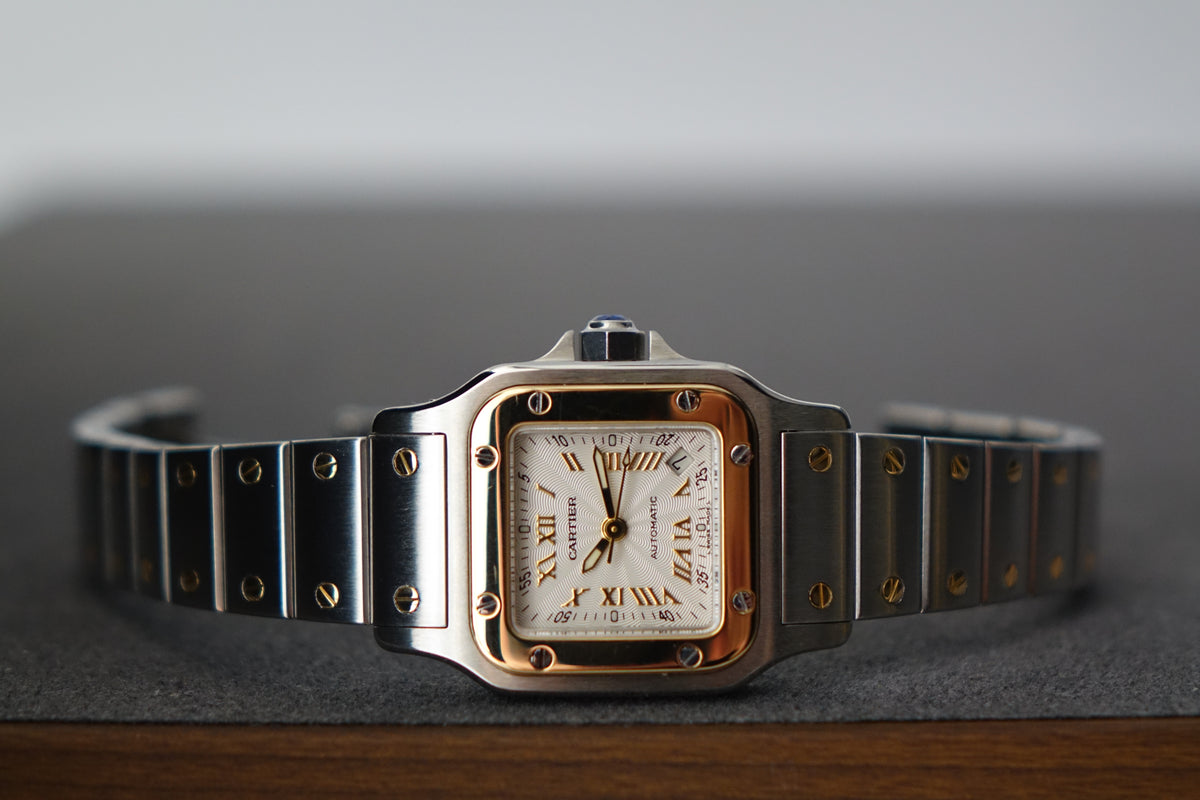 Cartier Santos Galbee 2423 half gold two tone