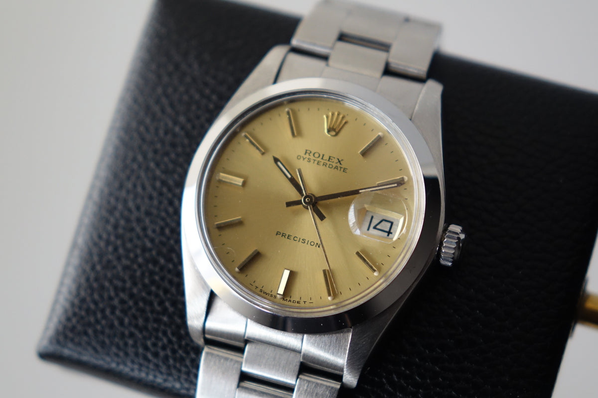 Rolex Oysterdate precision 6694 rare gold dial