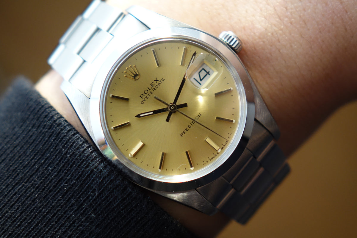 Rolex Oysterdate precision 6694 rare gold dial