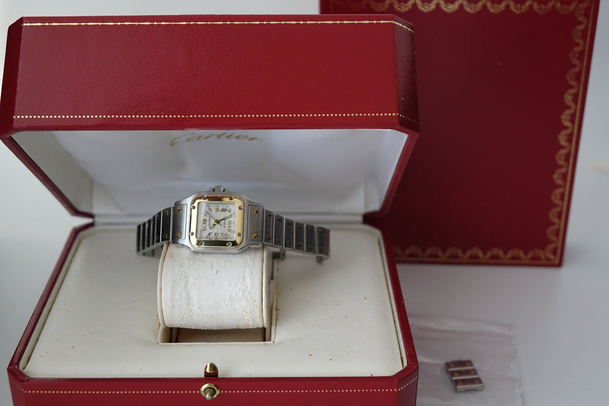 Cartier Santos Galbee 2423 half gold two tone