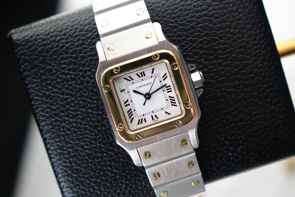 Cartier Santos Carree SM half gold