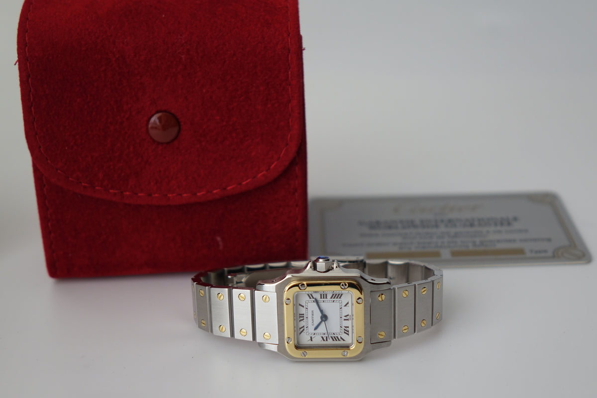 Cartier Santos Carree SM half gold