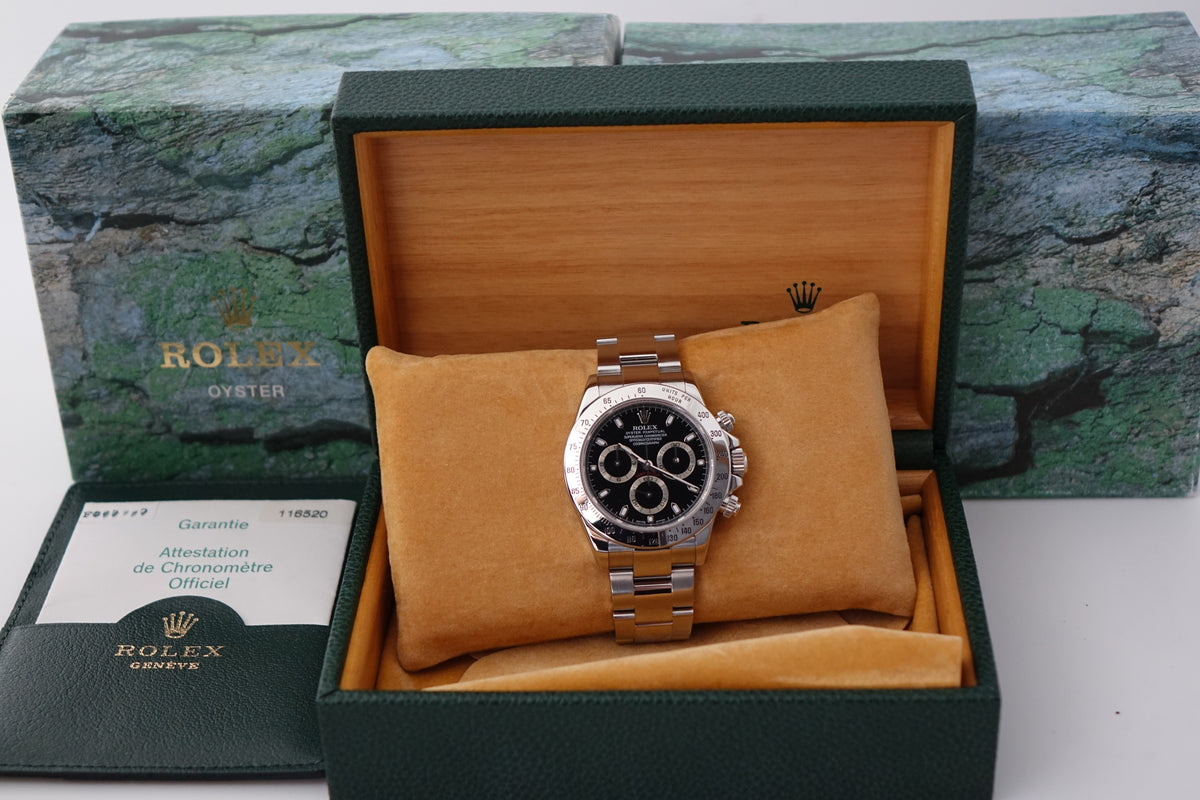 Rolex Cosmograph daytona 116520 black dial full set