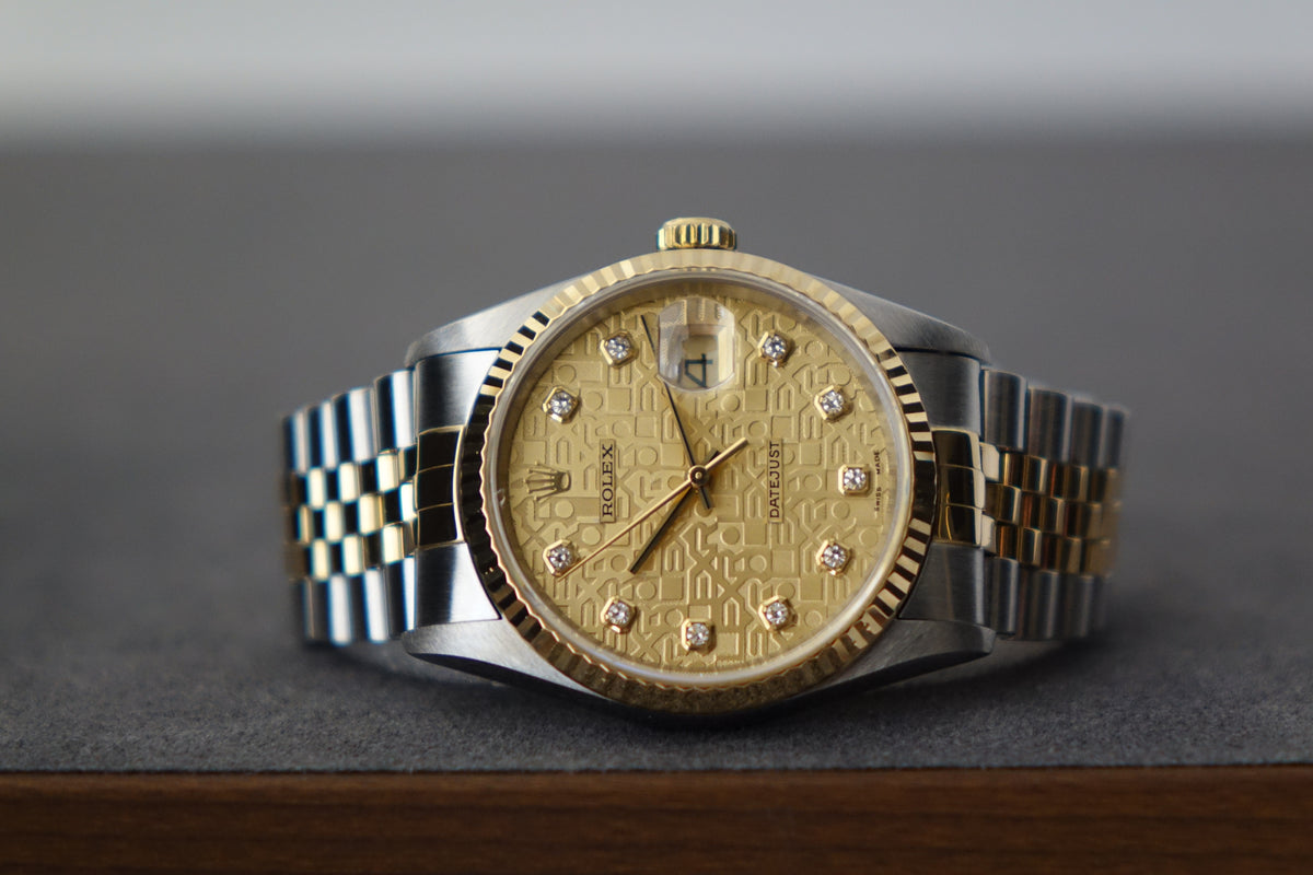 Rolex Datejust 36 16233G computer dial 10pt diamonds