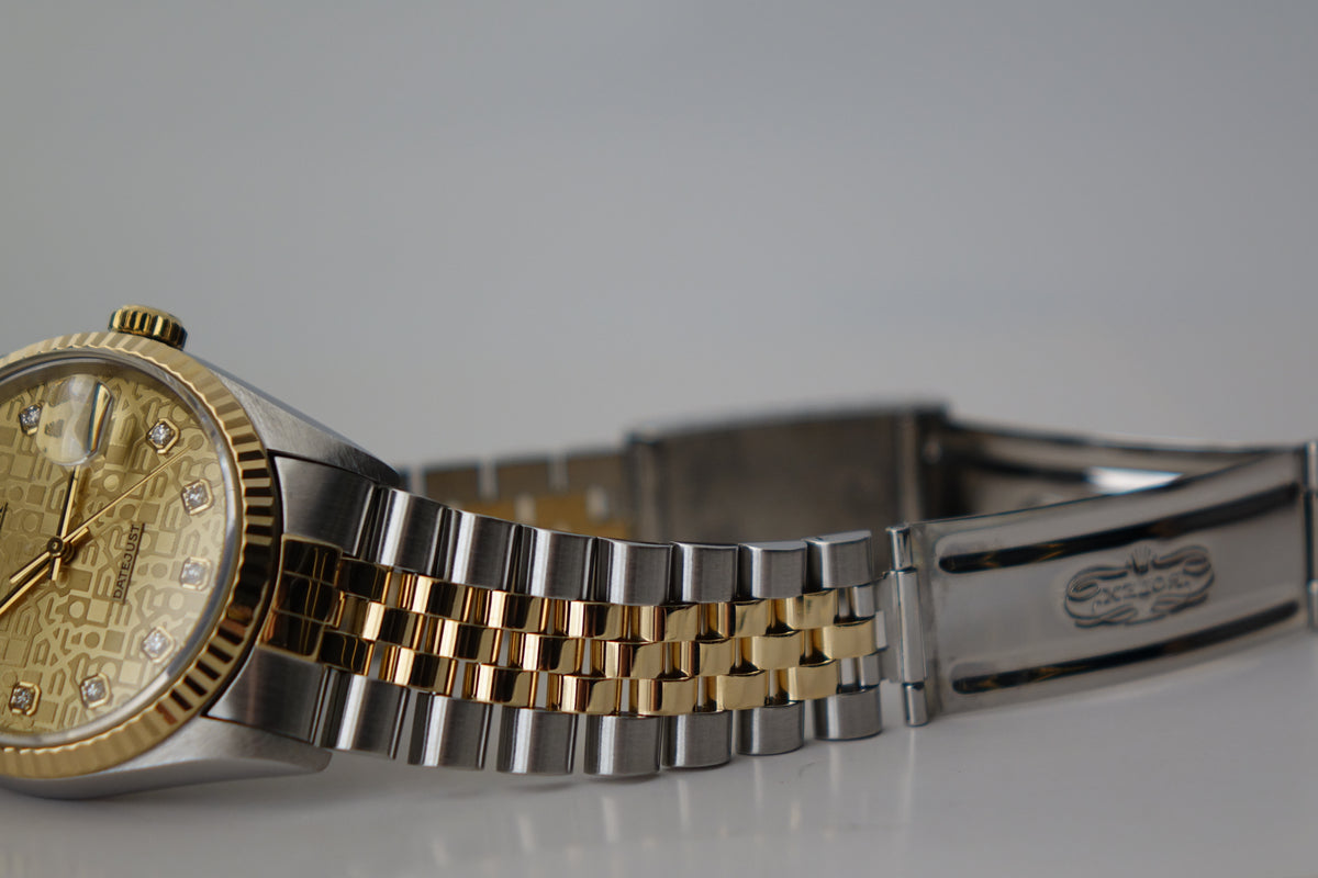 Rolex Datejust 36 16233G computer dial 10pt diamonds