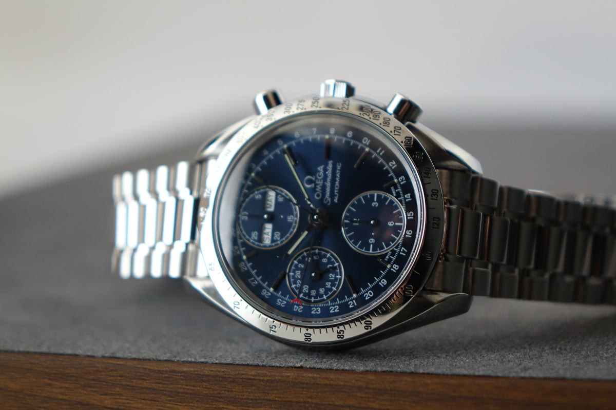 Omega Speedmaster Day Date triple date blue 3521.80