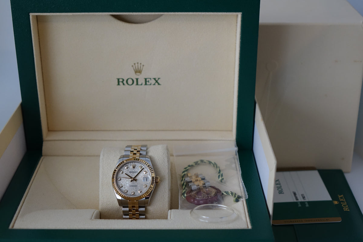 Rolex Datejust 31 half gold 10 pt diamond computer dial 178273G