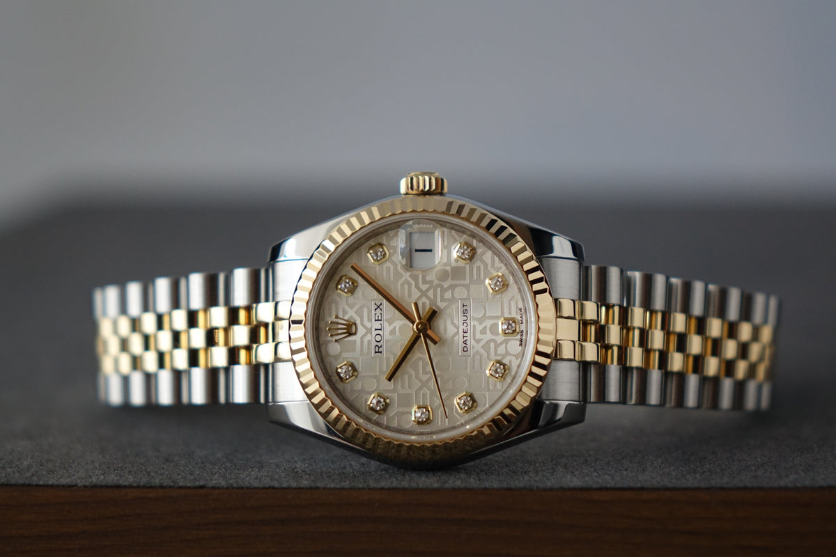 Rolex Datejust 31 half gold 10 pt diamond computer dial 178273G