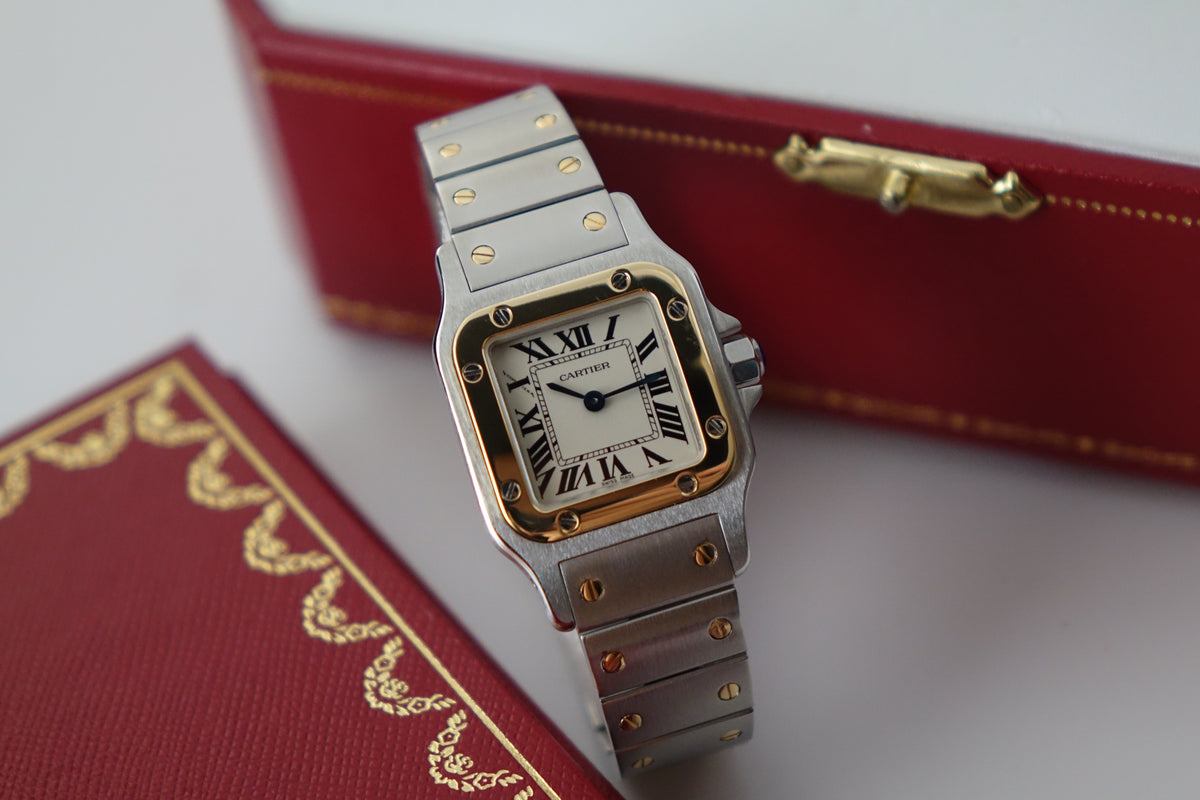 Cartier Santos Galbee  W20012C4 1567 SM Lady half gold