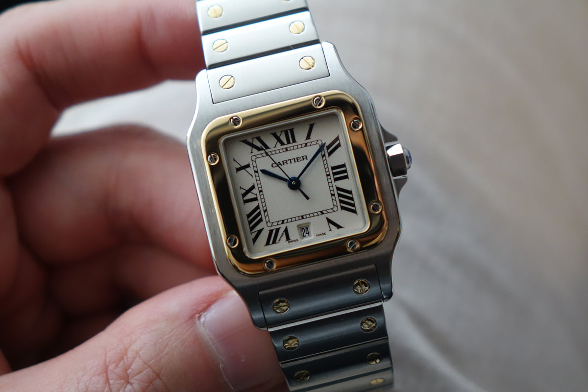 Cartier Santos Galbee Men 1566 half gold W20011C4