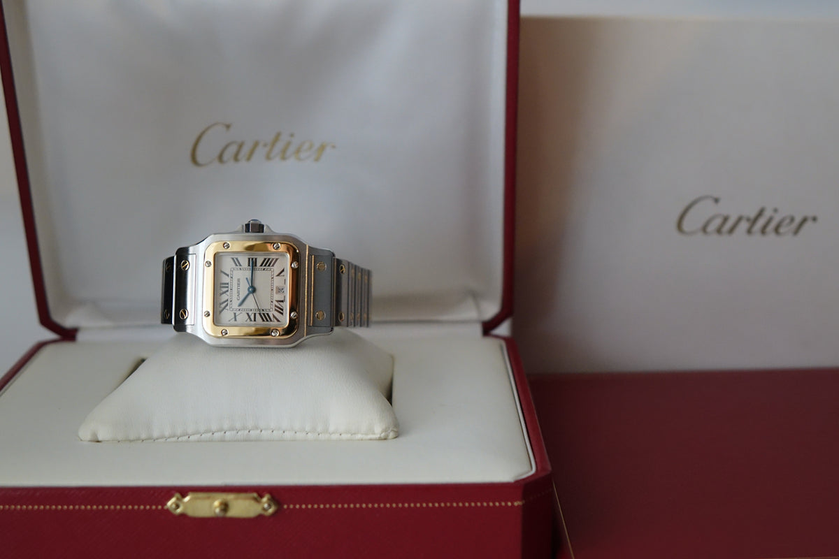 Cartier Santos Galbee Men 1566 half gold W20011C4